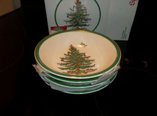 Spode Christmas Tree England Set Of 4 Desert/cereal Bowls S3324 - V.
