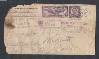 Usa 1930 By Air Plane Wreck December 22 Airmail Crash Cover To Modesto
