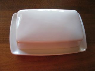 Classic Apilco French White Porcelaine Covered Butter Dish Cheese Dish