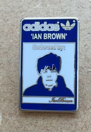 Ian Brown Stone Roses Adidas Endorsed Retro Enamel Pin Badge - Blue