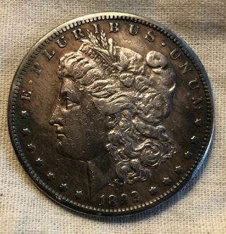 1892 - S Morgan Silver Dollar Nicely Circulated San Francisco $1 Silver Coin