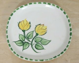 Purinton Rare Experimental Yellow Tea Rose Bread Plate