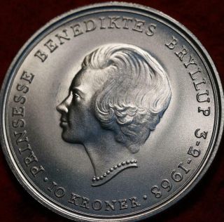 Uncirculated 1968 Denmark 10 Kroner Silver Foreign Coin
