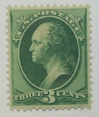 Us Scott 147 - 1870 - 1871 3 Cent Washington - Green - Mint/hinged/original Gum - Cv$450.