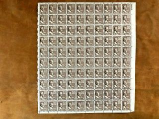 U.  S.  Sheet - - 7 Cent Andrew Jackson Sheet Of 100.  Mnh,  Og.  Scott 812
