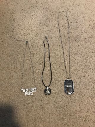 Necklaces: Twenty One Pilots,  Fall Out Boy,  My Chemical Romance