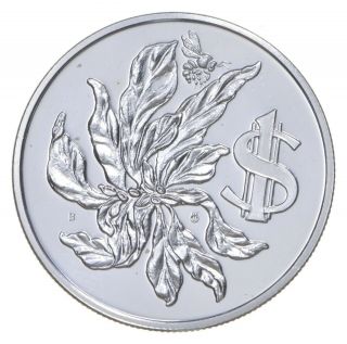 Silver - World Coin - 1973 Cayman Islands 1 Dollar World Silver Coin 18.  2g 978
