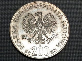Poland People Republic 200 Zlotych 1975 30th Anniversary Victory WWII Fascism 2