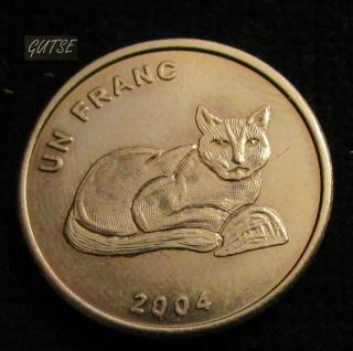 Congo Dem.  Rep. ,  1 Franc 2004,  African Golden Cat,  Uncirculated.
