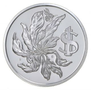Silver - World Coin - 1976 Cayman Islands 1 Dollar World Silver Coin 18.  4g 994