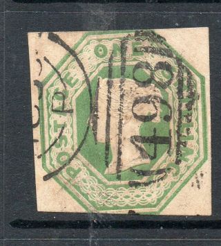 Sg55 1/ - Green Embossed Cut Square S/used Example Cat £1000,
