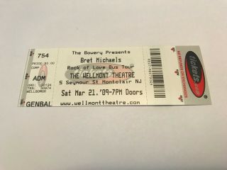 Rare Bret Michaels Of Poison Concert Ticket 3/21/09 Jersey