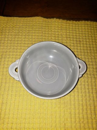 Fiestaware Gray Cream Soup Bowl Vintage Fiesta Handled Footed Bowl 2
