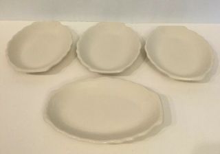 Set Of 4 Vintage Antique Homer Laughlin Hudson Small Scallop Edge Plates Htf