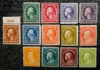Buffalo Stamps: Scott 498//513 Washington/franklin,  Mh/og & F/vf - Vf,  Cv = $195
