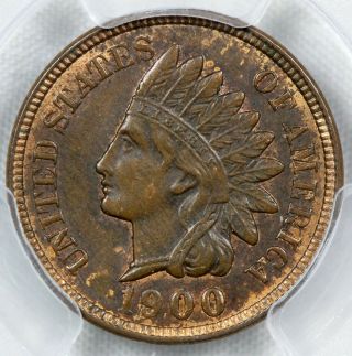 Pcgs Ms63 Bn 1900 Indian Head Cent 1c (dxt)