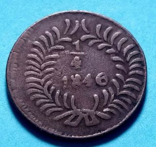 Mexico 1846 1/4 Real Estado De Chihuahua Scarce Coin Smxt