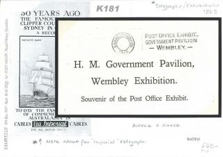 K181 Great Britain Cover 1925 Government Pavilion Machine Wembley Imperial Cable 2