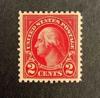 Us Stamps,  Scott 554 Xf/ M/nh 1923 2c Washington.  Vivid Carmine Color.