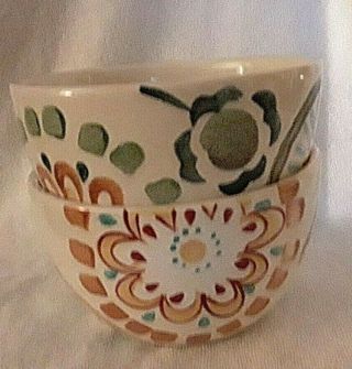 Home Zinnia Set Of Two Large Stoneware Cereal Bowls 6 " X 4 " Perfect