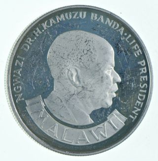Silver - World Coin - 1975 Malawi 10 Kwacha - World Silver Coin 28.  5 Grams 372