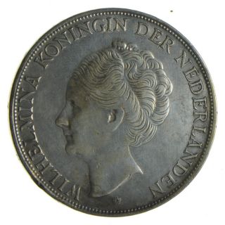 Silver - World Coin - 1944 Netherlands 2 1/2 Gulden World Silver Coin 25.  1g 566