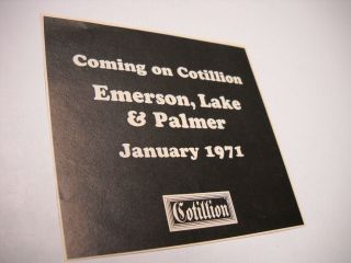 Emerson Lake & Palmer Coming On Cotillion 1970 Music Biz Trade Advert