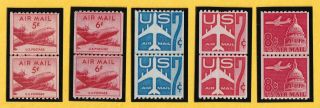 Us Stamp Sc C37/65 5 - 8c 1948 5 Lpr Nh Cv$70.  00 421