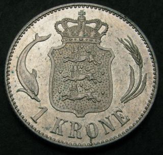 Denmark 1 Krone 1915 (h) Vbp; Ah - Silver - Christian X.  - Xf/aunc - 2904