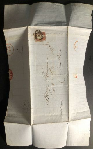 1850 England East India Company Letter Cover To Dublin Ireland 3