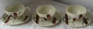 Stetson American Heritage Dinnerware Bamboo Cup And Saucer - Set Of 3