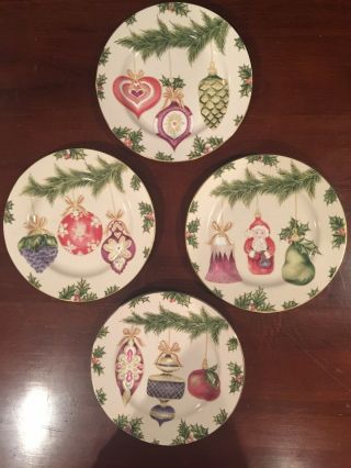4 - American Atelier At Home Dessert/ Salad Plates " Ornaments "