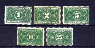 Us Stamps - Us Jq1 - Jq5 - Mnh/mh - 1 - 25 Cent Parcel Postage Due Issues - Cv $360