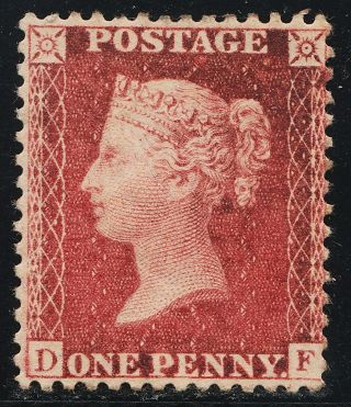 1857 Penny Red Spec C10 Plate 34 (df) Large Crown Perf 14 Mounted