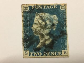 Old Stamp Great Britain 2 D Blue 1840