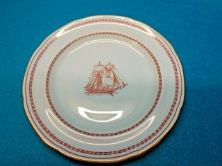Set of 2 SPODE TRADE WINDS RED BREAD & BUTTER PLATES 6 
