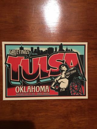 Eddie Vedder Pearl Jam 2012 Tour Concert Postcard Tulsa Ok Oklahoma Poster