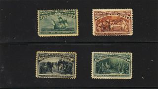 Us Scott 240 50¢ Columbian Stamp & 3,  5 And 15 Cent Values