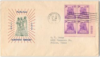 Us 837 Plate Block,  First Day Cover (fdc),  1938