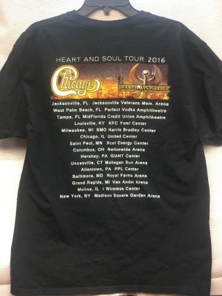 Chicago Band Heart And Soul Tour 2016 Size Large 2