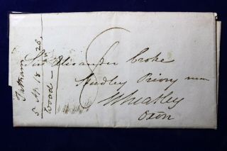 Us Stampless Cover Ship Mail To Wheatley Maine 19th Century