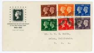 Gb 1940 Stamp Centenary Illustrated Fdc With Newcastle On Tyne Cds