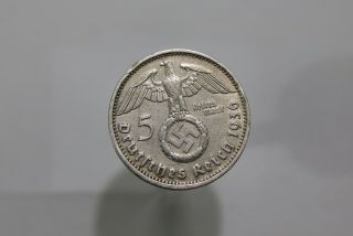 Germany Third Reich 5 Reichsmark 1936 D Silver B19 Z1622