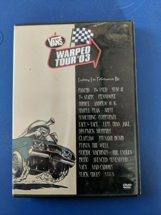 Vans Warped Tour ‘03 Dvd 2003 The Rancid Sum 41 Pennywise Thrice Andrew Wk