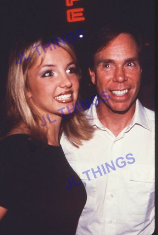 Britney Spears And Tommy Hilfiger Candid Color Slide From 1990s B