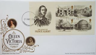 Gb 2019 Fdc Queen Victoria Bicentenary Mini Sheet Windsor Castle Cds