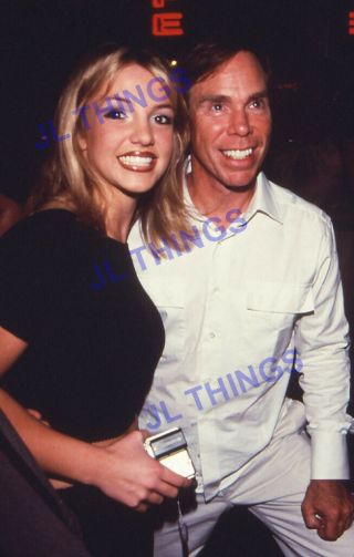 Britney Spears And Tommy Hilfiger Candid Color Slide From 1990s A