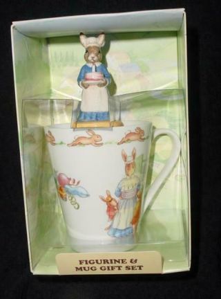 Nib Royal Doulton Bunnykins Porcelain Figurine Mug And Gift Set Happy Birthday