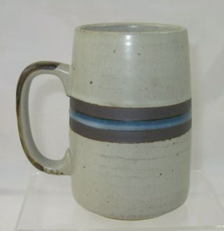 Otagiri Blue Brown Horizon Stripe Speckled Grand Mug Stoneware Japanese 5 1/4 "
