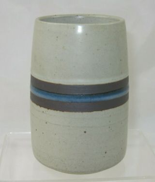 Otagiri Blue Brown Horizon Stripe Speckled Grand Mug Stoneware Japanese 5 1/4 